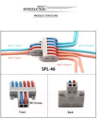 China SPL-42/62 Mini Fast Wire Connector Universal Wire Connection Wiring Conductor Cable Connector Flattening Terminal for sale