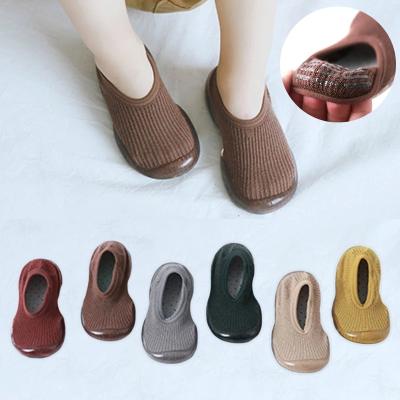 China Breathable Baby Boy Girls Booties Shoes Fall Anti-Slip Floor Booties Kids Soft Rubber Sole Toddler Shoes Baby Socks With Rubber Soles for sale