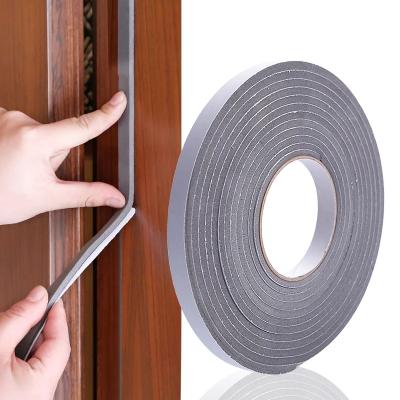 China Polyurethane + Gum 5M Adhesive Foam Weather Draft Excluder Seal Door Window Gap Insulation Strip Rubber Material for sale