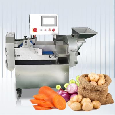 China High Efficiency Easy Operate High Efficiency Cutter Vegetable Double Head Multi-function Potato Onion Carrot Fruit multifunctional vegetable cutting machine for sale