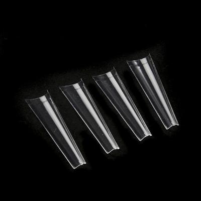 China Transparent Nail Art Design Super Clear Popular Coffin XXL No C Curve Gel Soft Artificial Nail Tips for sale