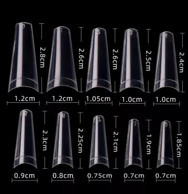 China Clear Coffin Nail Tips Fashion Nail Tips Wholesale Supply 500pcs Short Gel Nail Tips With Opp Bag Packing for sale