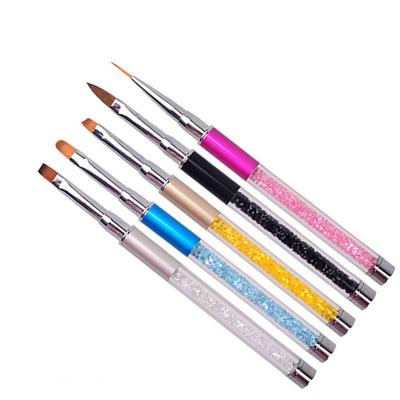 China Custom NAIL Logo Clear Rhinestone Decoration Fine Nail Art Liner Painting Cheap Brushes for sale