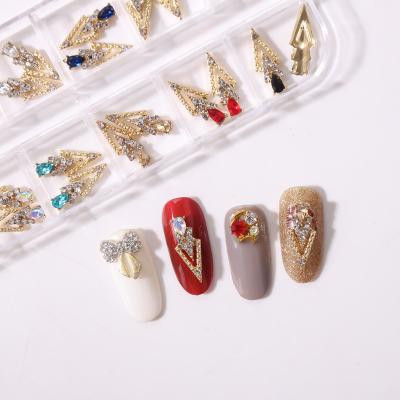 China Nails Art Decorations 24 Pcs in a Box Nail Art Decoration Glitter Charming Shiny 3D DIY Nail Art Tips for sale