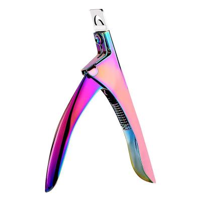 China Private Label 3 Color Stainless Steel Nail Cutter Cutting Edge Curved Nails Edge Strip Cutter Pedicure Nail Cutters for sale