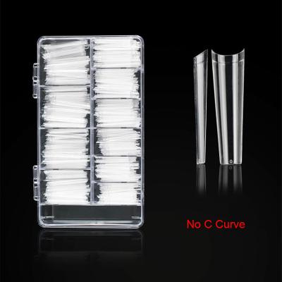 China Super Clear Most Popular 504pcs Bag Nail Tips Artificial Nails No C Curve Coffin Nail Tips Natural Nails Tips for sale