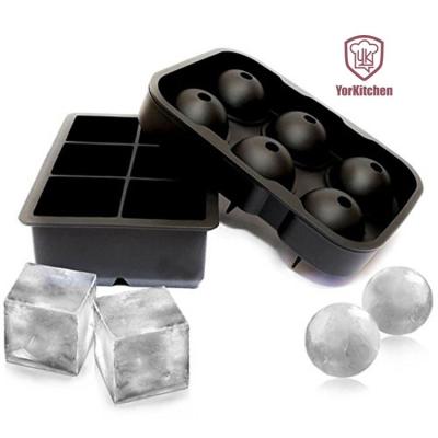 China Big Square Ball Ice Sphere Whiskey Ice Cube Trays Viable Mold Maker Square Silicone Molds Whiskey for sale