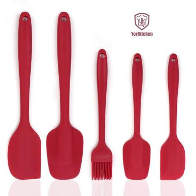 China Sustainable Design Cooking Mixing Seamless Spatulas Set Heat Resistant Silicone Rubber Spatula Set for sale