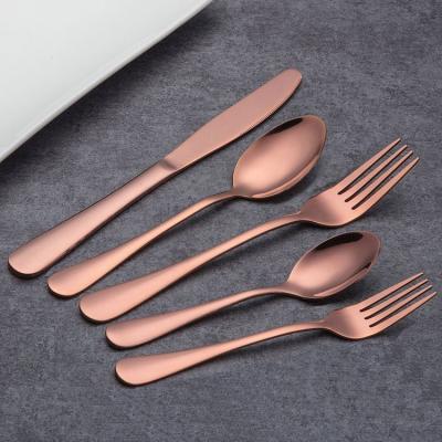 China Fork Knife Spoon Teaspoon Sustainable Tableware Set Stainless Steel Colorful Dishwasher Safe Flatware Set for sale