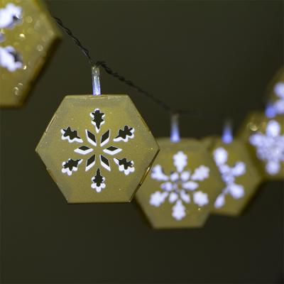 China LED String Christmas Light Style 3D Snowflake Battery Operated LED Paper String Light For Christmas Decoration for sale