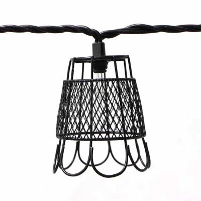 China String Light with Mesh Fairy Lights Incandescent Edison Hanging String Lampshade Metal Steel 10 Count for sale