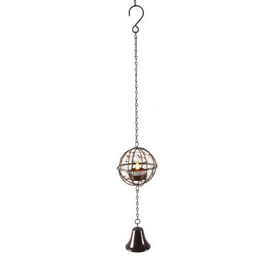 China Ball Flameless Style Metal Decoration Tea Sconce Hanging Solar Light for sale