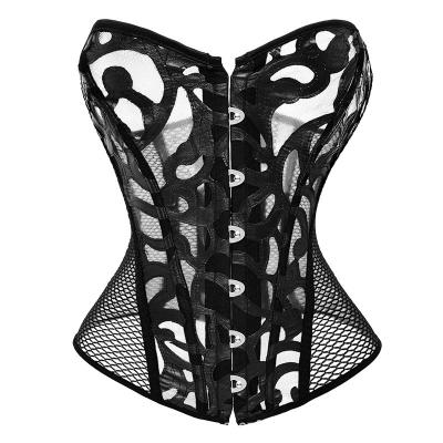 China Mesh Ultrathin Seamless Breathable Corset White Bridal Lace Corset Corset Plus Size Vest for sale