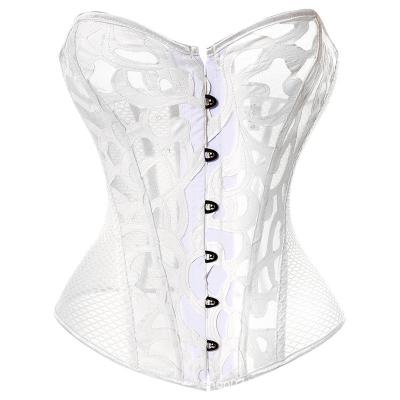 China Ultra-thin Seamless Breathable Corset Mesh New Product Launch Corset White Bridal Lace Plus Size Corset Vest for sale