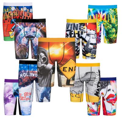 China New Men's Quick Dry Polyester Logo Custom Printed Boxer Shorts Antibacterial Stylish Underwear Boxers Plus Size Men's Boxer Briefs 2022 for sale