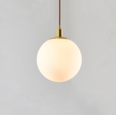 China Modern Milky White Living Room Home Hotel Decor LED Glass Ball Pendant Lights for sale