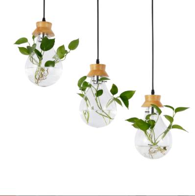 China Factory Modern Pastoral Wooden Design Bar Restaurant Bedroom Glass Pendant Light for sale