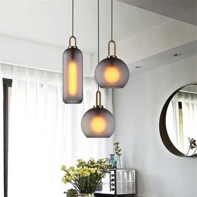 China Nordic modern living room loft industrial stain glass ball led simple pendant lights for sale