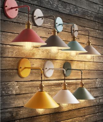 China Colorful Modern Industrial Attic E27 Metal Wall Lamp Rustic Sconce for sale