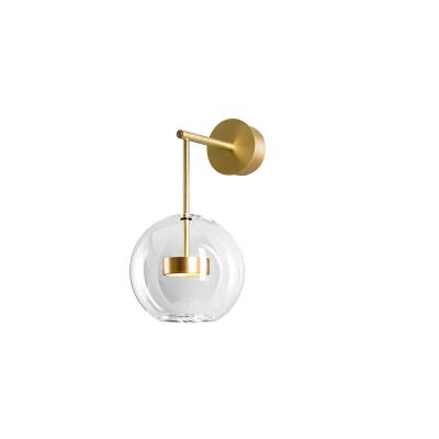 China Nordic simple modern living room restaurant bedroom bedside sconce glass ball bubble style creative wall lamp personally for sale