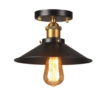 China Attic Balcony Lamps Outdoor Mounted Black Industrial Vintage Iron Ceiling Light for sale