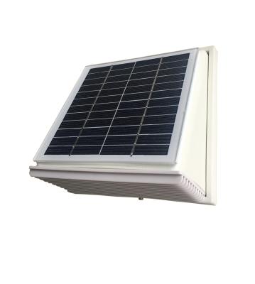 China ABS 2.5W Plastic Solar Wall Fan With Brushless DC Motor For Small House Ventilation for sale