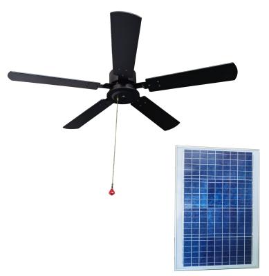 China Solar Panel Powered DC Ceiling Fan 40w Outdoor Solar Powered Solar Panel 52 Inch Wooden Fan Blade for sale