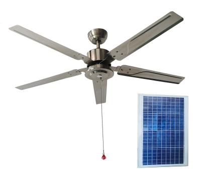 China Solar Panel Powered Outdoor 52 Inch DC Ceiling Fan 40w Solar Powered Solar Panel For Gazebo Greenhouse And Tool House for sale