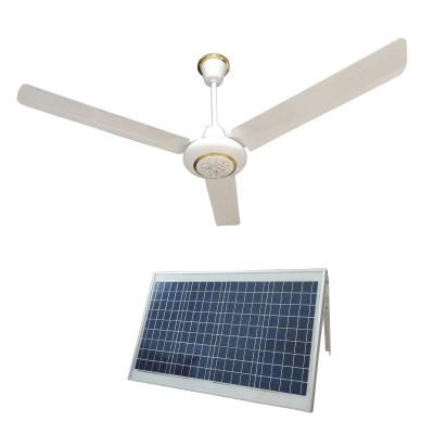 China Solar Panel Powered 24 Hours Solar Ceiling Fan Operation With AC-DC Converter for sale