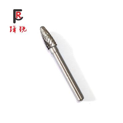 China High Hardness F-type F0820 Shank Burrs Tool Bit 6mm Double Cut Carving Grinder Bit Engraving Tungsten Carbide Burr for sale