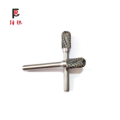 China High Hardness C1020 Factory Sale Tungsten Rotary File 6mm Shank Removing Metal Working Bur Cylindrical With Radius End for sale