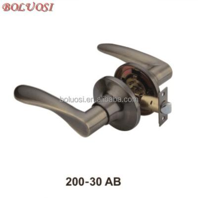 China Free Sample Zinc Hardware Privacy Door Locks Aluminum Entry Lever Set Available 200-20 AB BK for sale