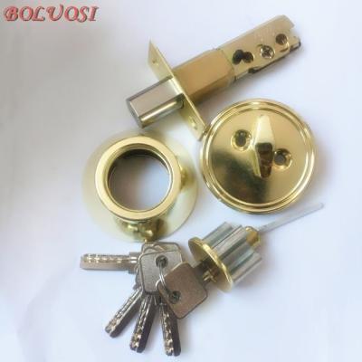 China 5 key computer brass stainless steel and gold single cylinder door deadbolt lock D101 for sale