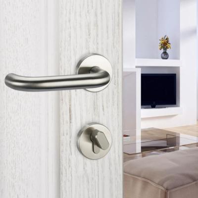 China Stainless steel manufacturers in china stainless steel tube type round bar lever latch door handle on rose for sale