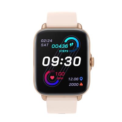 China Touch Screen 1.7 Inch Full Touch Screen Waterproof Smart Watch 24 Hours Detect Gold Smart Watch With BT Calling for sale