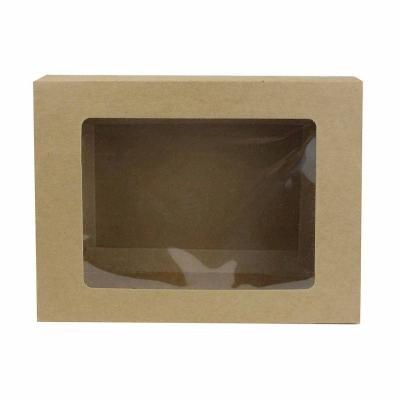 China Recyclable Kraft Paper Box With Transparent PVC Window Sleeve for sale