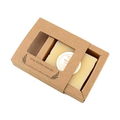 China Guangdong Factory Recyclable Brown Kraft Paper Custom Box For Soap for sale