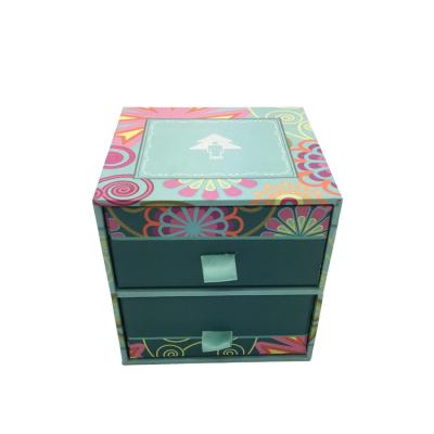 China Recyclable New Design Double Drawer Mooncake Box Chocolate Candy Candy Food Gift Box Printing Packaging for sale