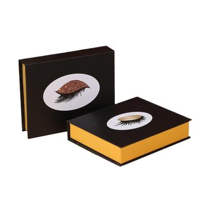 China Recyclable Black Magnetic Box Eyelash Packaging Box With Sponge Insert for sale