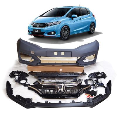 China Plastic fit for 2018 Honda jazz original gk body kit rs front bumper kit front grill fit lip plastic bumper for sale