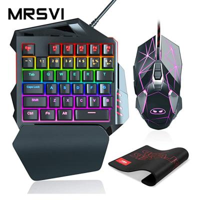 China Backlight One Hand Combo Mini Gaming Kit Anti-ghosting Keyboard And Mouse Mechanical Gaming Keyboard RGB for sale