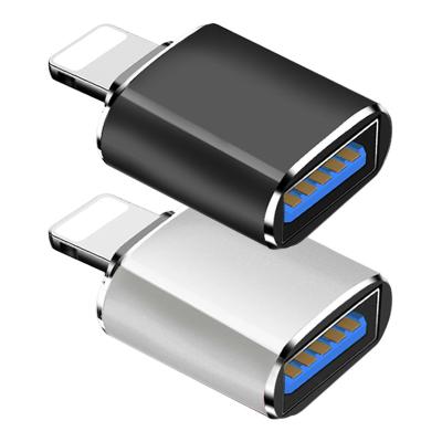 China Durable Wholesale OTG Adapter For iPhone 7 8 X 11 12 Pro Max Converters Charging Data IOS 13 Versions USB Converter for sale