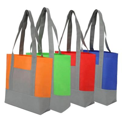 China Wholesale Custom Handled Printed Eco Friendly Recycle Non Woven Fabric Reusable Tote Custom Reusable Grocery Shopping Bags for sale