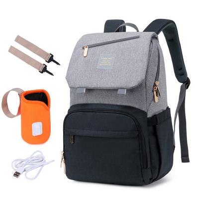 China With Mom Multifunctional Waterproof Baby Diaper USB Diaper Bag Changing Backpack With Cup Pocket And USB Line for sale