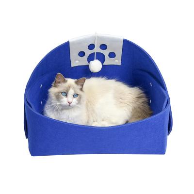 China New Design Breathable Portable Splicing Animal Cave Small Felt Nest With Soft Cushion For Cat Dog for sale