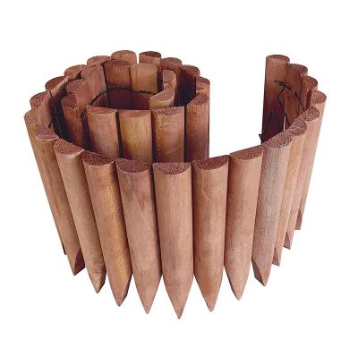 China Easily Assembled Wood Fence Outdoor Landscape Edging Flexible Decorative Border Tree Fence Spring Garden Yard Wooden Garden Fence Edging Border for sale