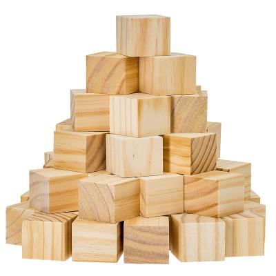 China Europe DIY - Photo Blocks - 1.5 Inch Unfinished Natural Wood Blocks  50 Pieces Wooden Cubes for Arts and Crafts for sale