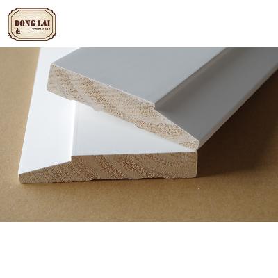 China Home Decoration Edge Glued Finger Joint Panel Modern Wood Baseboard White Gesso Primed for sale