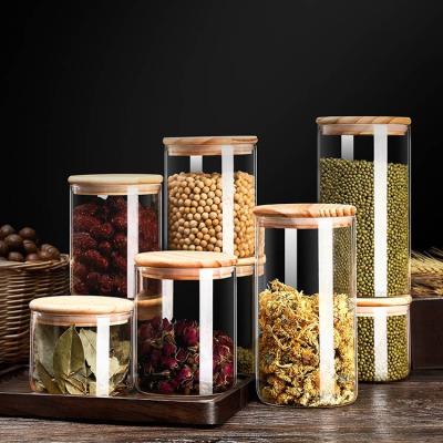 China Multifunctional Kitchen Bottles Jars Kitchen Packaging Machinery Lid Storage Bamboo Glass Jar With BOM/One-stop Service for sale