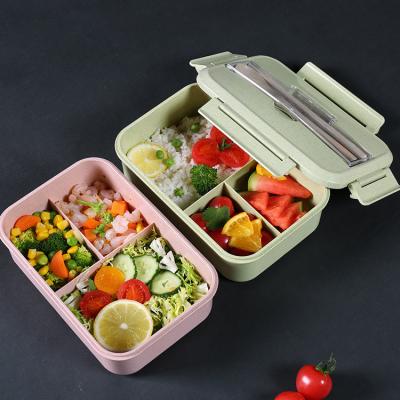 China Sustainable Fiber Lunch Reusable Wheat Box Food Storage Fresh Storage for sale